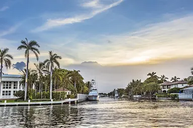 Waterfront houses on canal